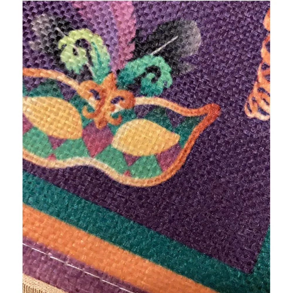 Mardi Gras Table Runner Party Masks Fleur De Lis Decor Decorative Dining Cloth